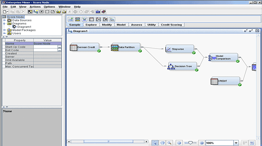 Screenshot of SAS Enterprise Miner 